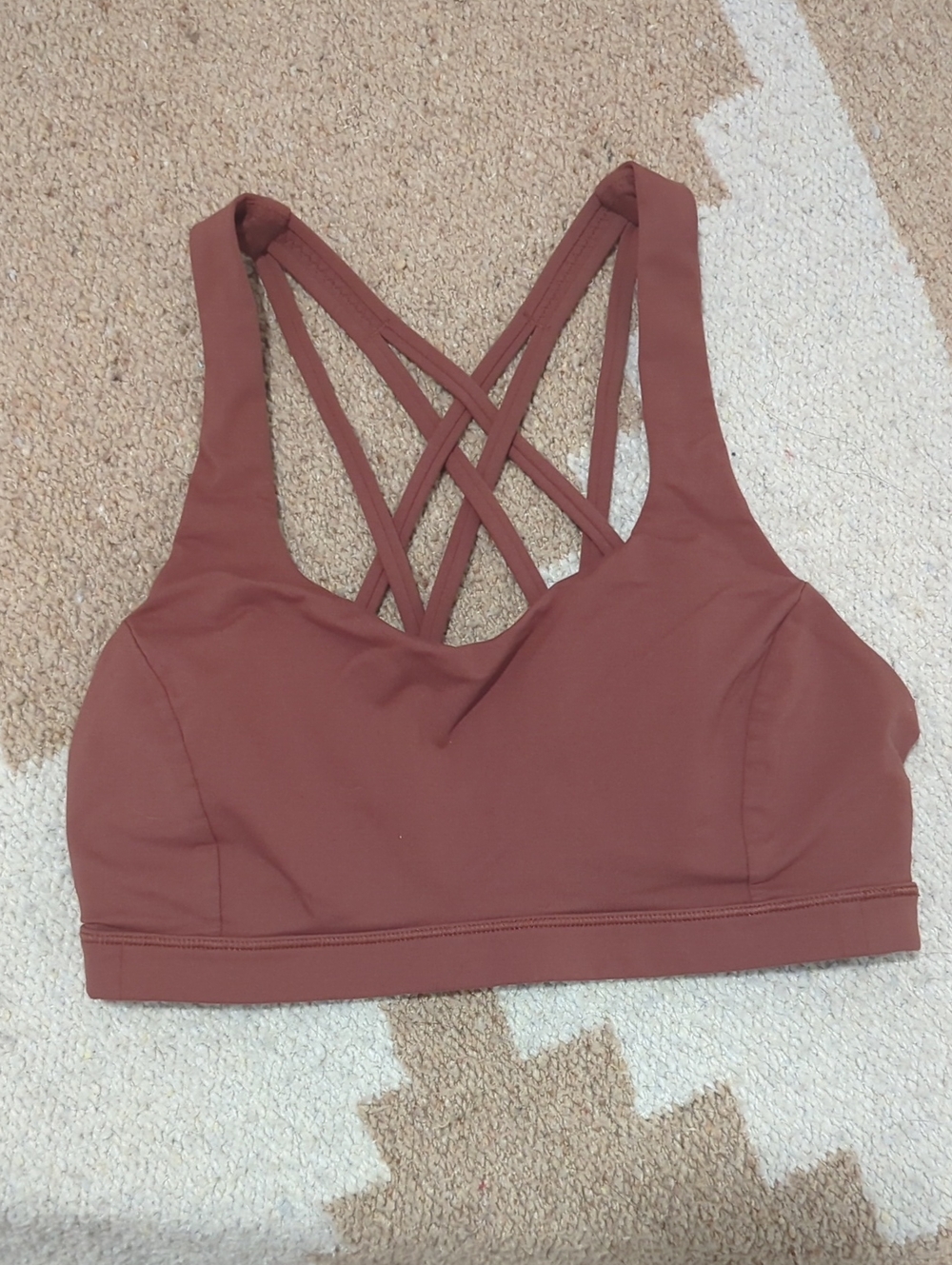 Lululemon 🍋 Women's Cross‑Strap Sports Bra - Rust Brown 📐6